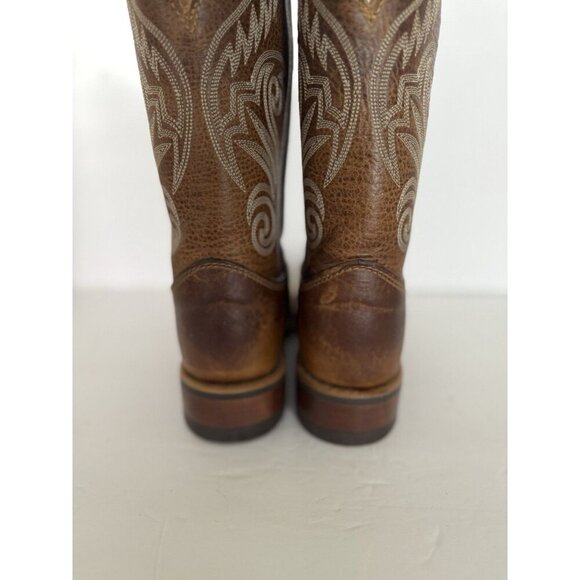 JUSTIN Llano Women’s 11” Brown Leather Cowboy Western BRL212 Size 7.5B NEW - Picture 7 of 16